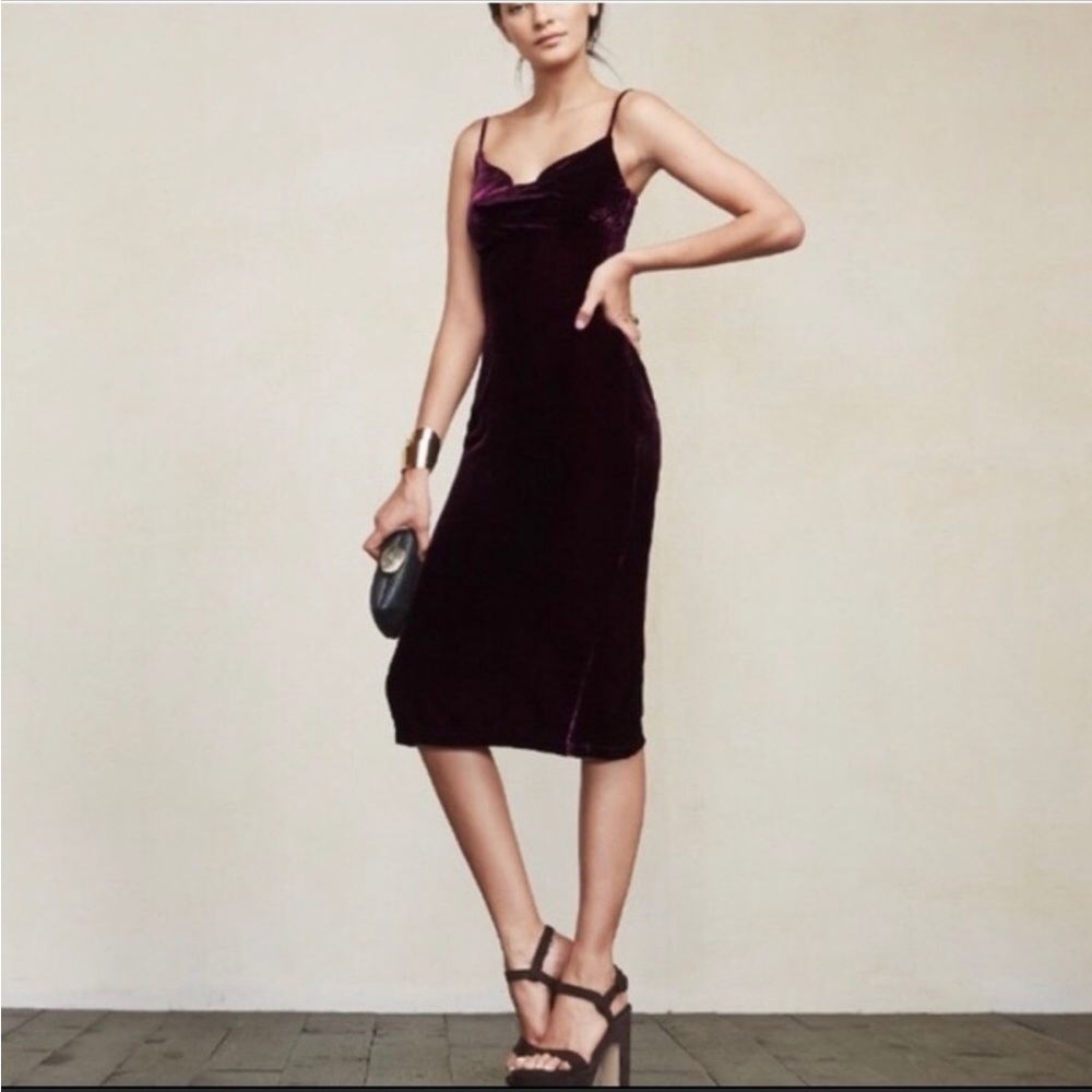 Reformation Winston Dress Barres Velvet